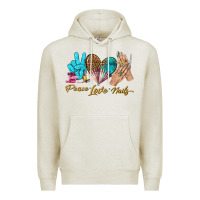 Oatmeal Heather peace love nails bbs Premium Hoodie - BundleAndBundleShop