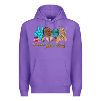 Purple peace love nails bbs Premium Hoodie - BundleAndBundleShop