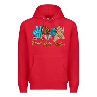 Red peace love nails bbs Premium Hoodie - BundleAndBundleShop