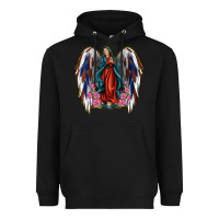 Black Angel Wing Lady of Guadalupe 4th of July Heavyweight Hoodie - Jasminsmagicworld