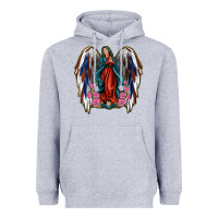 Heather Grey Angel Wing Lady of Guadalupe 4th of July Heavyweight Hoodie - Jasminsmagicworld