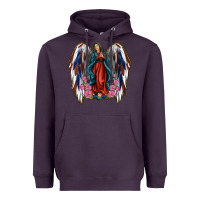 Plum Angel Wing Lady of Guadalupe 4th of July Heavyweight Hoodie - Jasminsmagicworld