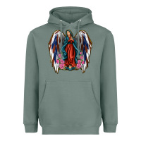 Sage Angel Wing Lady of Guadalupe 4th of July Heavyweight Hoodie - Jasminsmagicworld