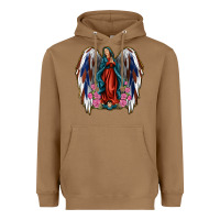 Toasted Coconut Angel Wing Lady of Guadalupe 4th of July Heavyweight Hoodie - Jasminsmagicworld