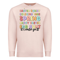 Pale Pink easter bunny spring Premium Sweatshirt - MaliasSmallBusiness