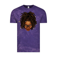 Cloud Purple afro locs messy bun Vintage Tee - texasbilliewilder