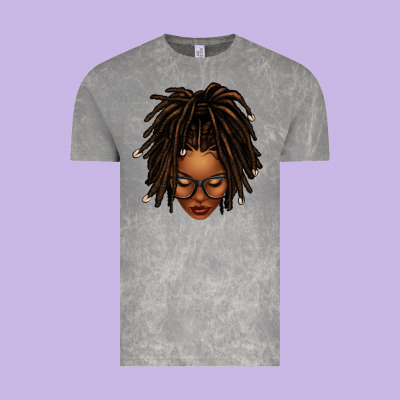 Afro Locs Messy Bun Vintage Tee Designed By Texasbilliewilder