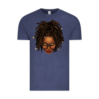 Vintage Denim afro locs messy bun Vintage Tee - texasbilliewilder