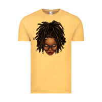 Vintage Mustard afro locs messy bun Vintage Tee - texasbilliewilder