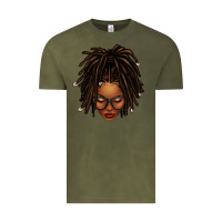 Vintage Olive afro locs messy bun Vintage Tee - texasbilliewilder