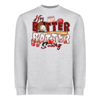 Heather Grey hey batter batter swing baseball Heavyweight Sweatshirt - Zillion Design Studio