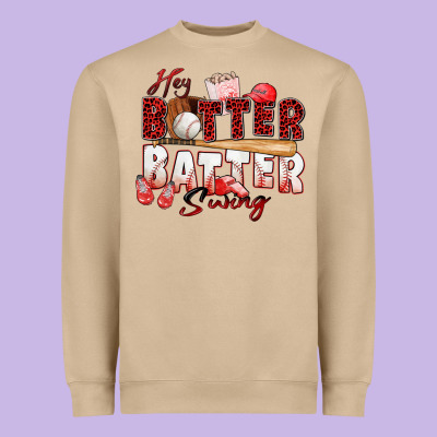 Hey Batter Batter Swing Baseball Heavyweight Sweatshirt Designed By Zillion Design Studio