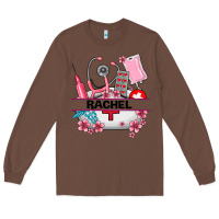 Chestnut costom name nurse hat and elements Long Sleeve Tee - AdoDesignShop
