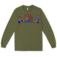 Army Green floral 4th of july crew 16oz libbey cup Long Sleeve Tee - HRA Design Shop