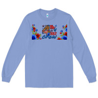 Colony Blue floral 4th of july crew 16oz libbey cup Long Sleeve Tee - HRA Design Shop