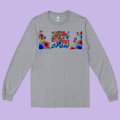 Floral 4th Of July Crew 16oz Libbey Cup Long Sleeve Tee Designed By Hra Design Shop