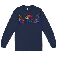 Navy floral 4th of july crew 16oz libbey cup Long Sleeve Tee - HRA Design Shop