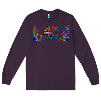 Plum floral 4th of july crew 16oz libbey cup Long Sleeve Tee - HRA Design Shop