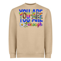 Mushroom you are enough with daisies Heavyweight Sweatshirt - texasbilliewilder