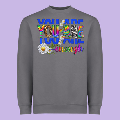 Heavyweight Sweatshirt you are enough with daisies
