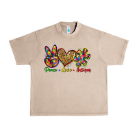 French Oak peace love autism Urban Heavy Tee - Zillion Design Studio