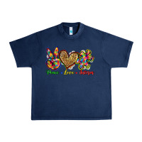 Navy peace love autism Urban Heavy Tee - Zillion Design Studio