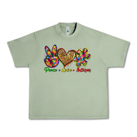 Oil Green peace love autism Urban Heavy Tee - Zillion Design Studio