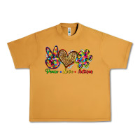 Peanut Butter peace love autism Urban Heavy Tee - Zillion Design Studio