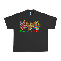 Pigment Black peace love autism Urban Heavy Tee - Zillion Design Studio