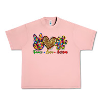 Salmon peace love autism Urban Heavy Tee - Zillion Design Studio