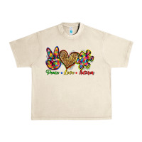 Sandshell peace love autism Urban Heavy Tee - Zillion Design Studio