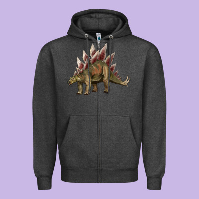 Dinosaur Stegosaurus Zipper Hoodie Designed By Artiststas