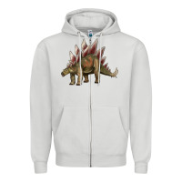 Dove Grey dinosaur stegosaurus Zipper Hoodie - Artiststas