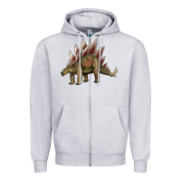 Heather Grey dinosaur stegosaurus Zipper Hoodie - Artiststas