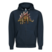 Navy dinosaur stegosaurus Zipper Hoodie - Artiststas