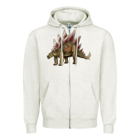 Oatmeal Heather dinosaur stegosaurus Zipper Hoodie - Artiststas