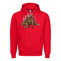 Red dinosaur stegosaurus Zipper Hoodie - Artiststas