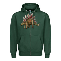 Sports Green dinosaur stegosaurus Zipper Hoodie - Artiststas