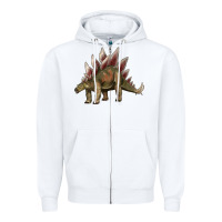 White dinosaur stegosaurus Zipper Hoodie - Artiststas