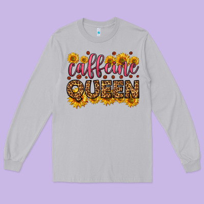 Caffeine Queen Long Sleeve Tee Designed By Hra Design Shop