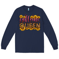 Navy caffeine queen Long Sleeve Tee - HRA Design Shop