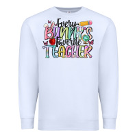White every bunny's favorite teacher Premium Sweatshirt - MaliasSmallBusiness