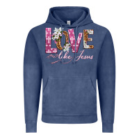 Vintage Denim love like jesus Vintage Hoodie - texasbilliewilder