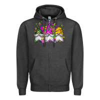 Charcoal Heather mardi gras gnomes Zipper Hoodie - Jasminsmagicworld