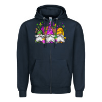 Navy mardi gras gnomes Zipper Hoodie - Jasminsmagicworld