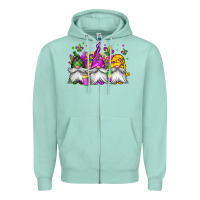 Seafoam mardi gras gnomes Zipper Hoodie - Jasminsmagicworld