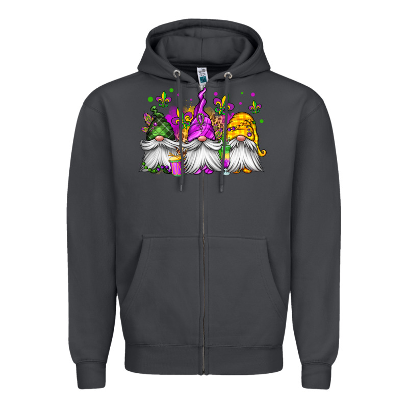 Mardi Gras Gnomes Zipper Hoodie by Jasminsmagicworld | Teevron