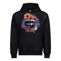 Black Classy But a Little Thrashy Raccoon with Flowers Urban Hoodie - Bettercallsaul