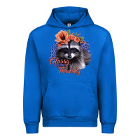 Cobalt Classy But a Little Thrashy Raccoon with Flowers Urban Hoodie - Bettercallsaul