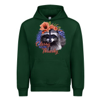 Forest Green Classy But a Little Thrashy Raccoon with Flowers Urban Hoodie - Bettercallsaul